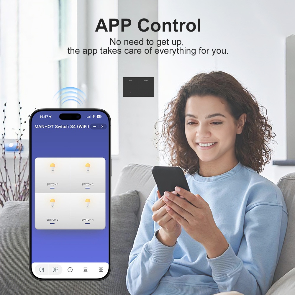 Manhot WIFI Smart DIY Name Swi - Smart Light Switch Wifi 评论和价格